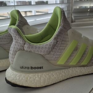 Adidas Ultra Boost Gray and Neon Green Sneakers